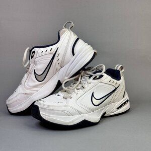 Nike Air Monarch IV White / Blue Silver Swoosh 416355-102 Size 8